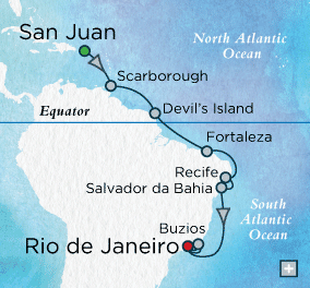San Juan to Rio de Janeiro on Crystal Symphony
