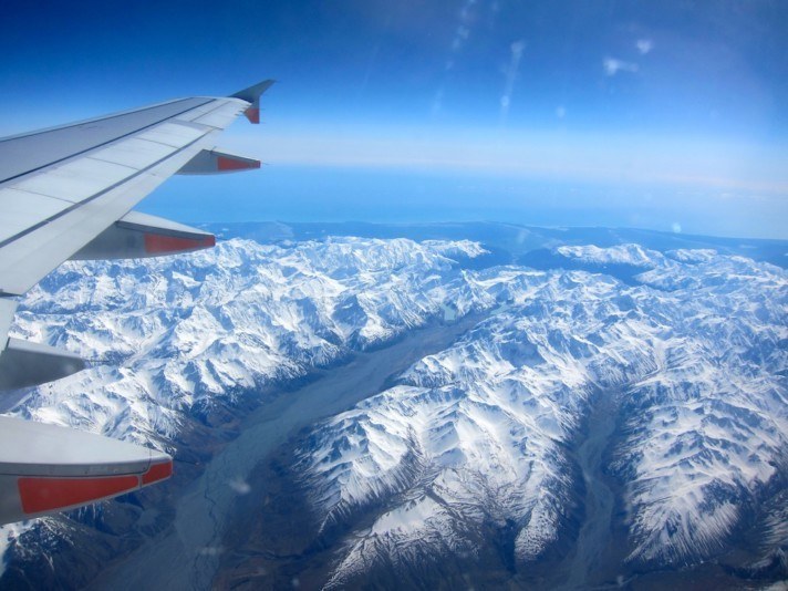 View from the plane on the flight to Queenstown