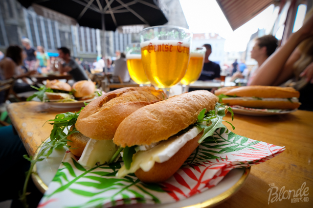 Light lunch and a few Belgian blondes