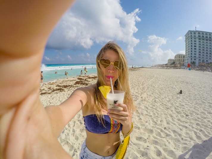 Selfie on the beach in Cancun