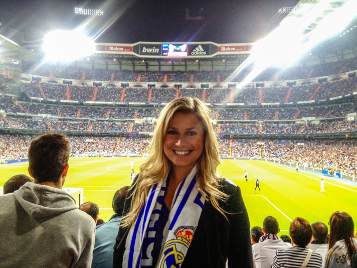 Girl at Real Madrid game