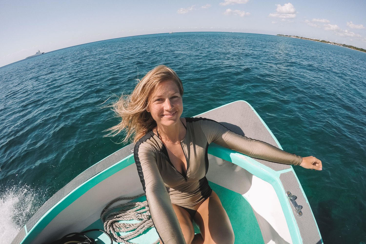 GoPro Front of the Dive Boat