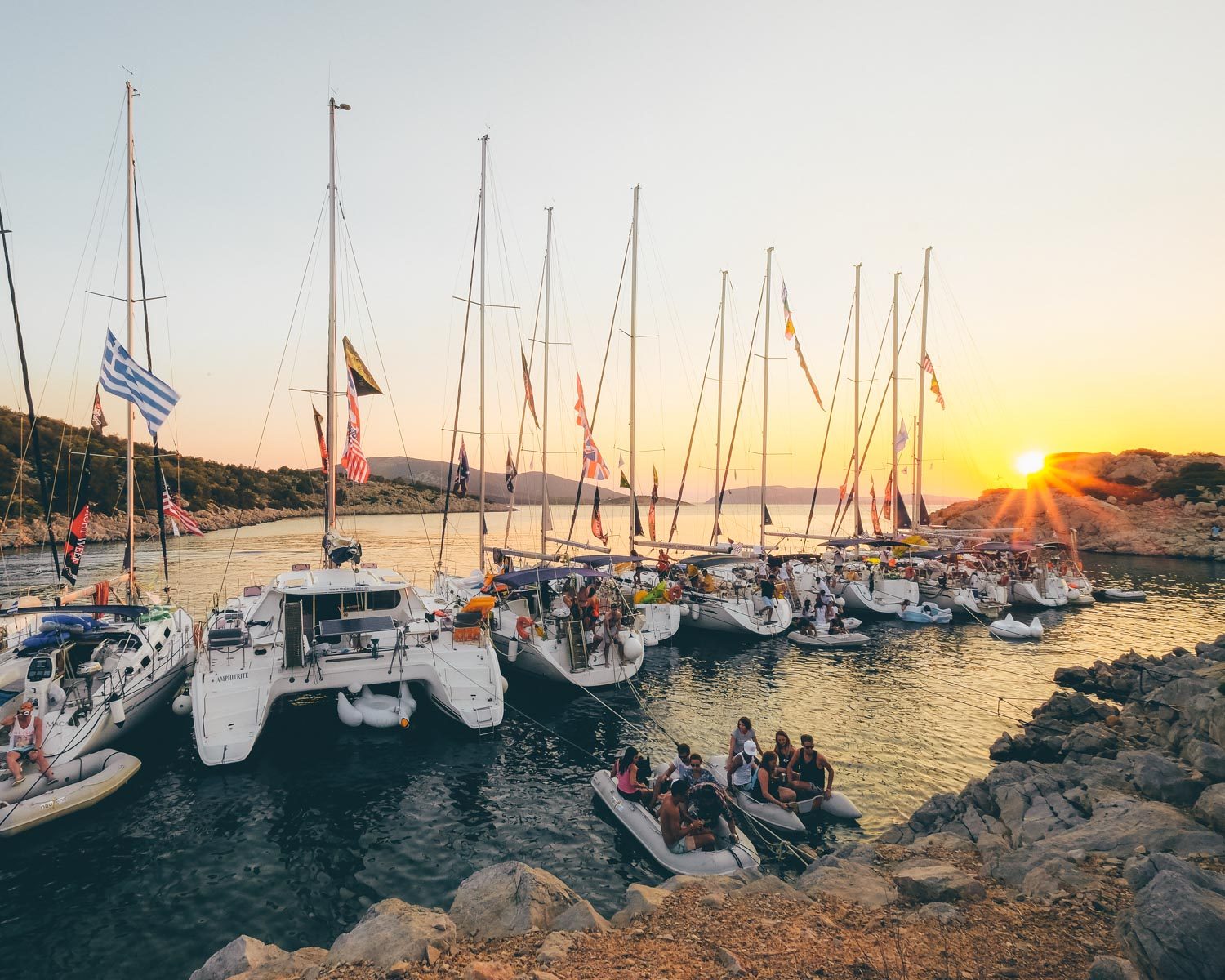 sunset in greece