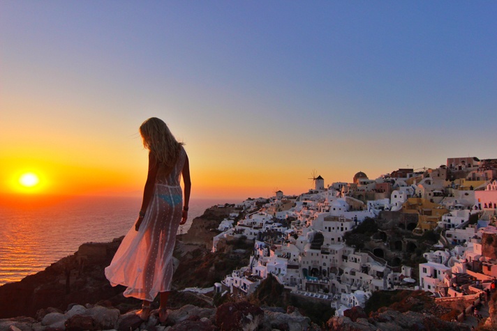 Sunset over Santorini