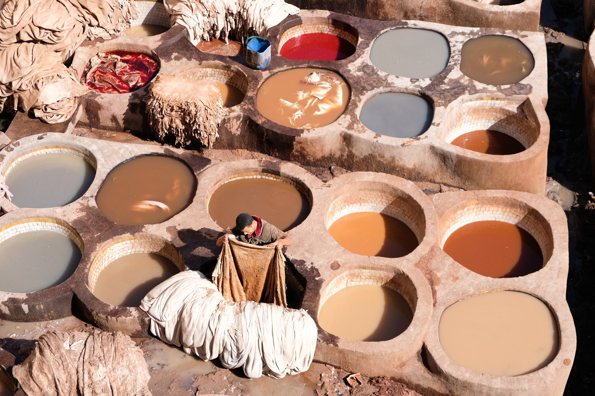Worker in Morocco's Tanneries