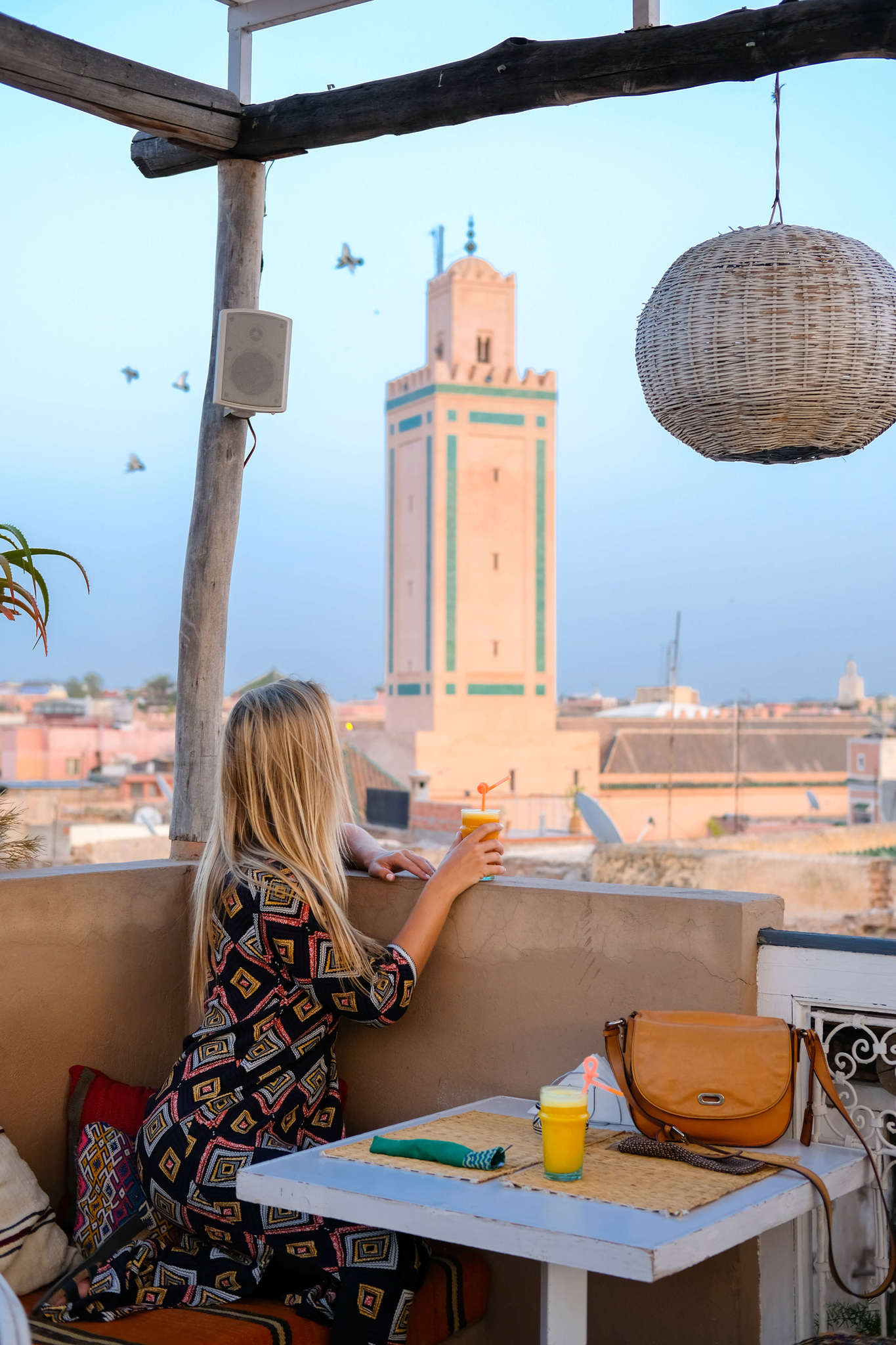 blonde looking over marrakech