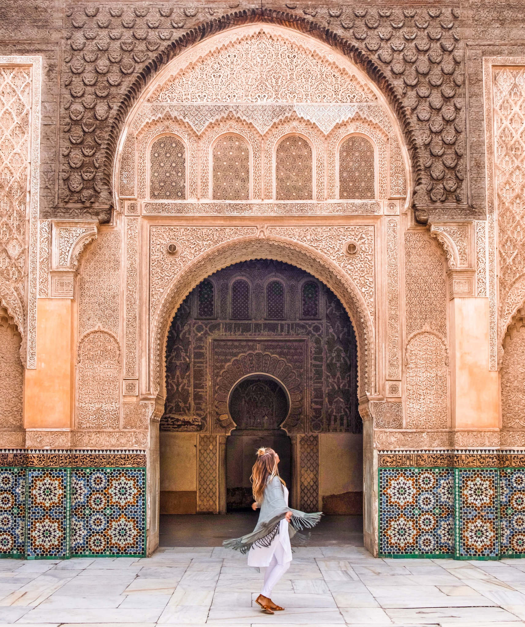 blonde in morocco