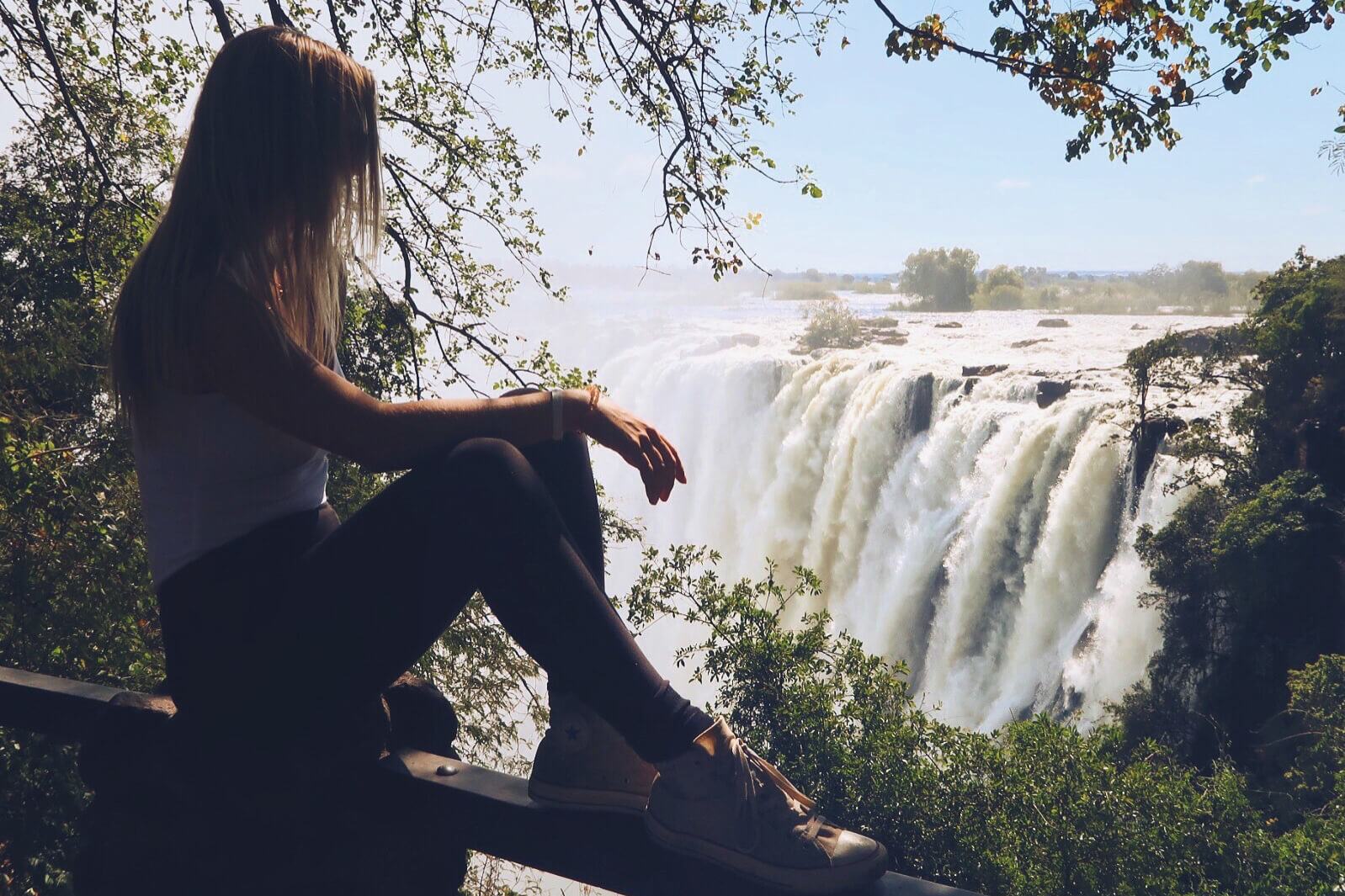 blonde at victoria falls