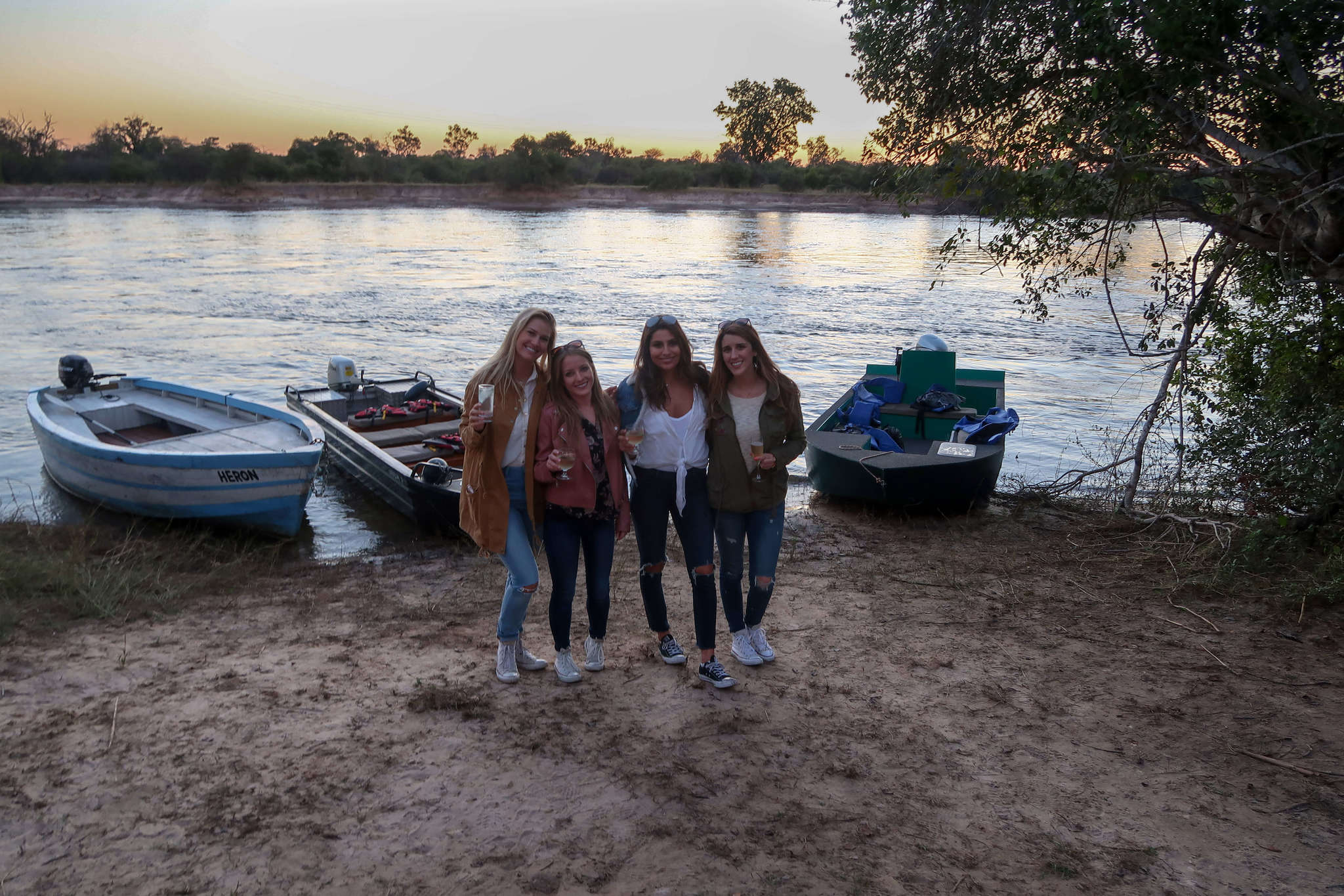 girlfriends on the beach in zambia