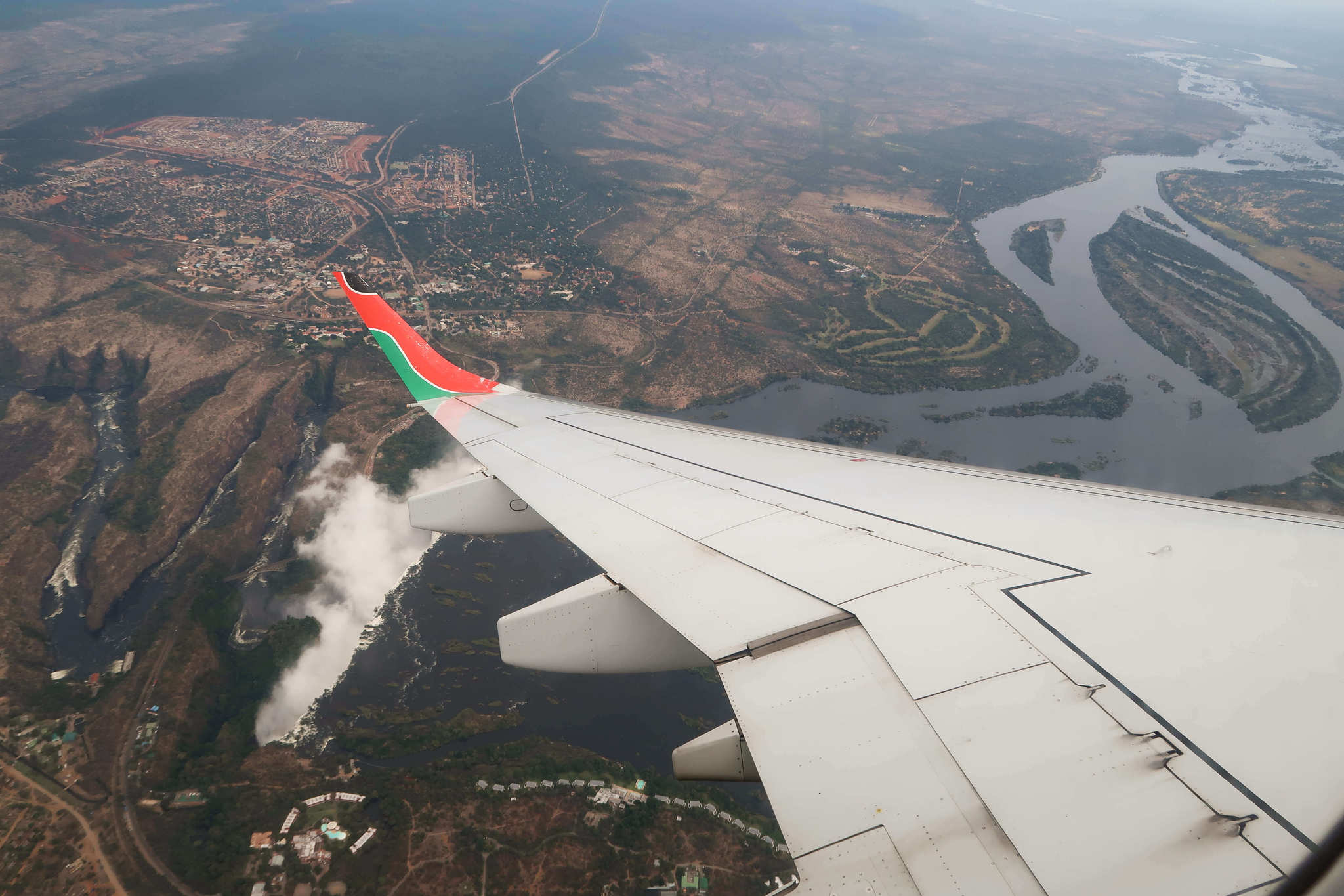 plane ride over zambia