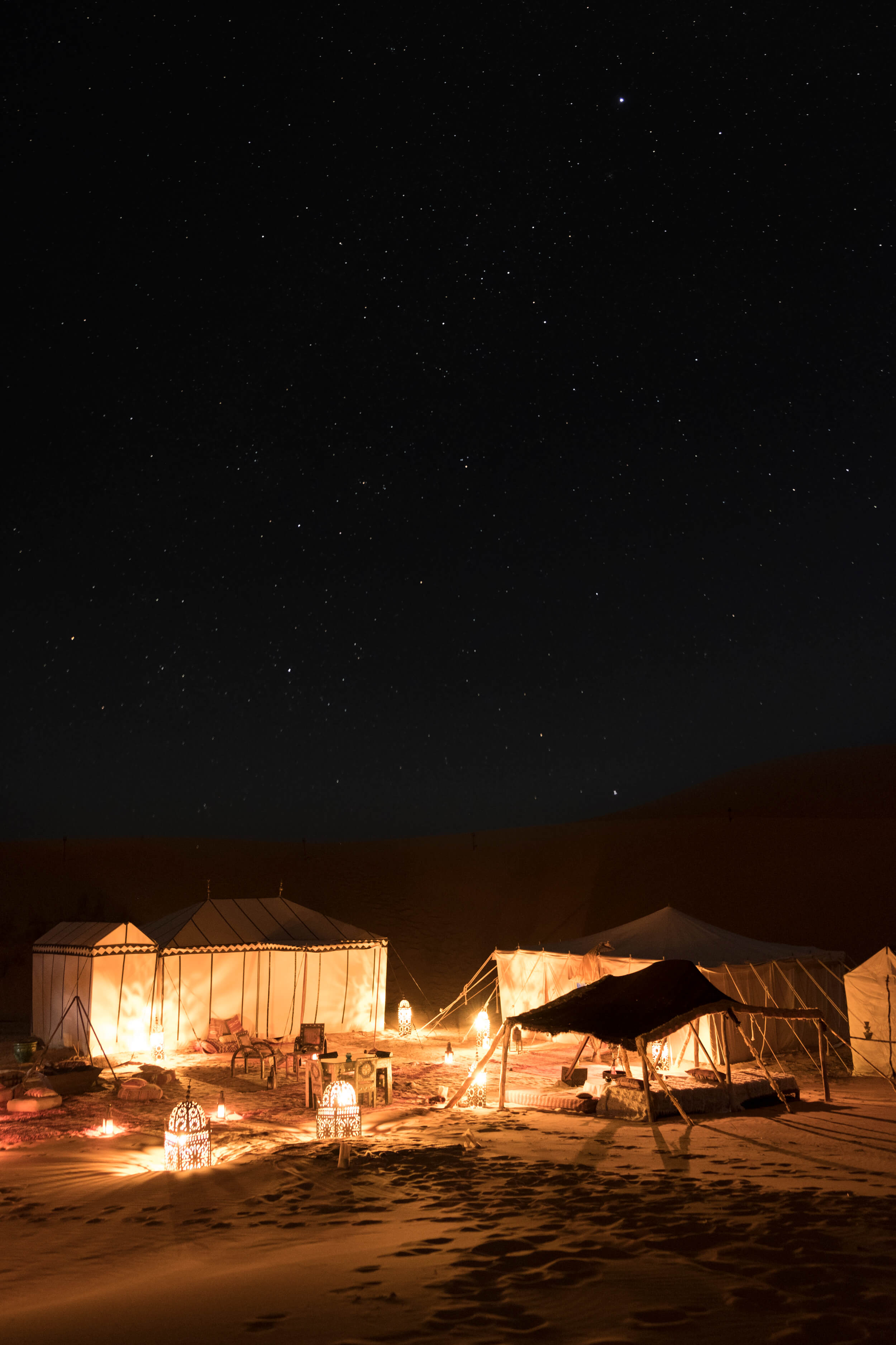 Nigh photography shot over Sahara Desert Camp