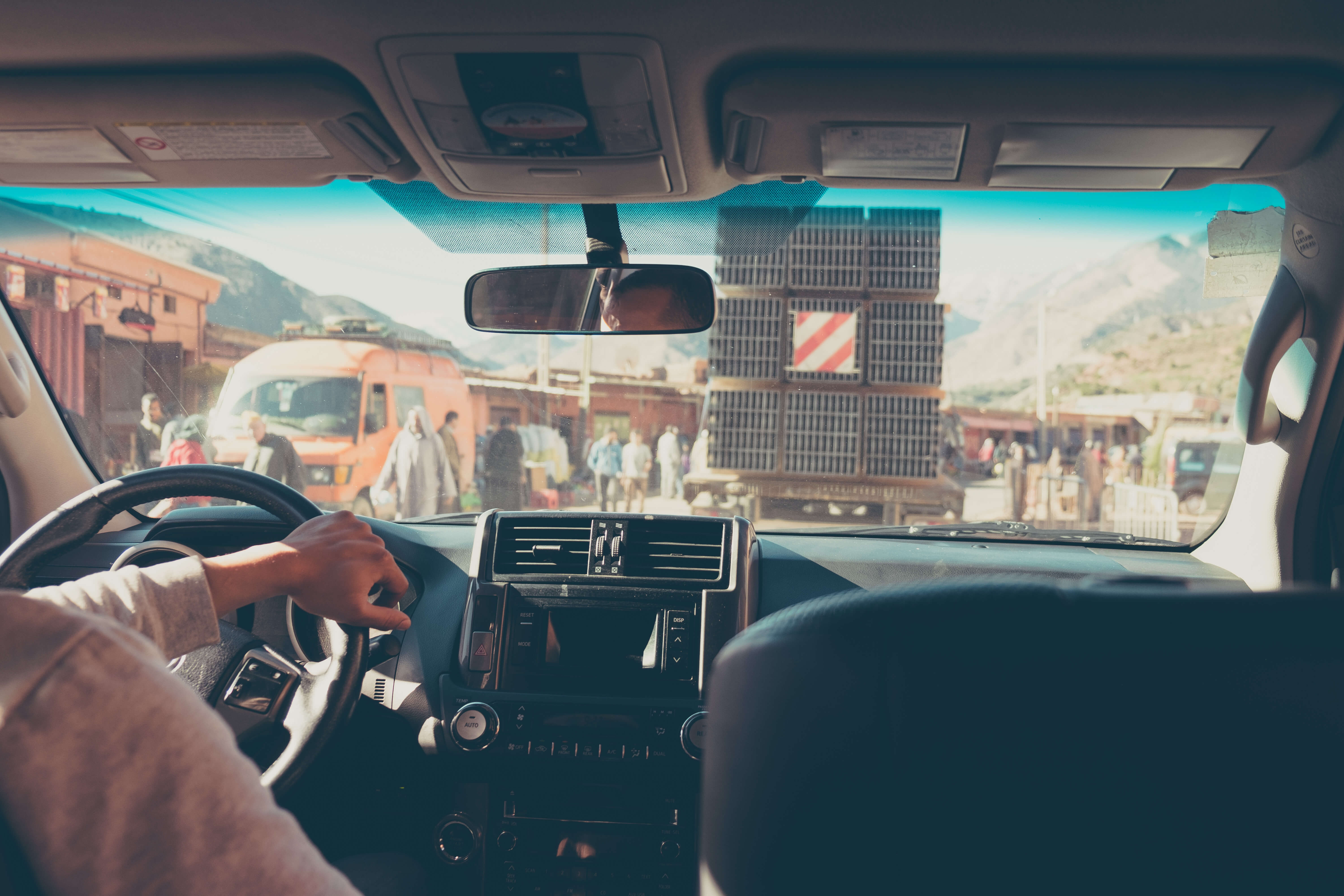 in the car in morocco