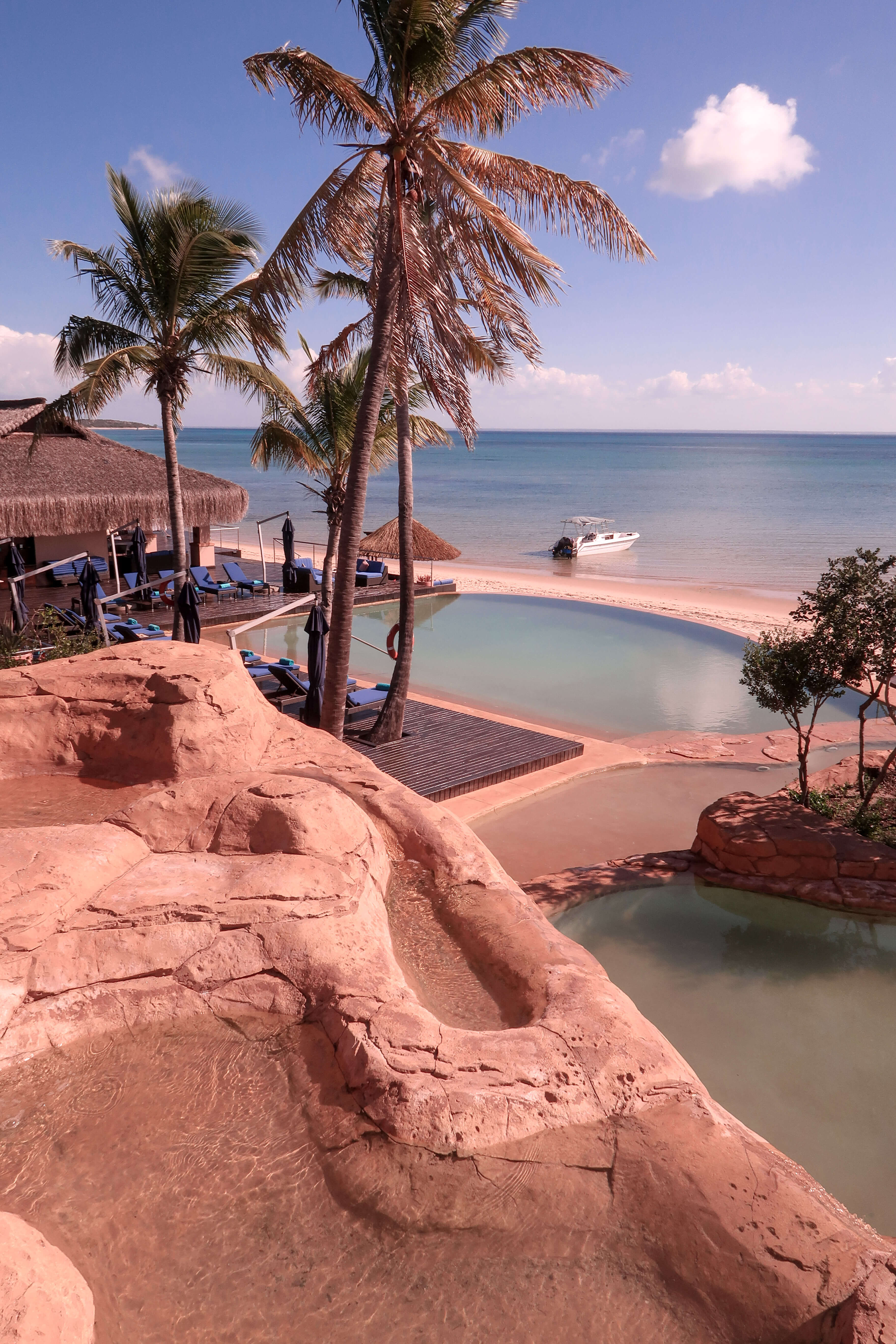 pool and palms in mozambique