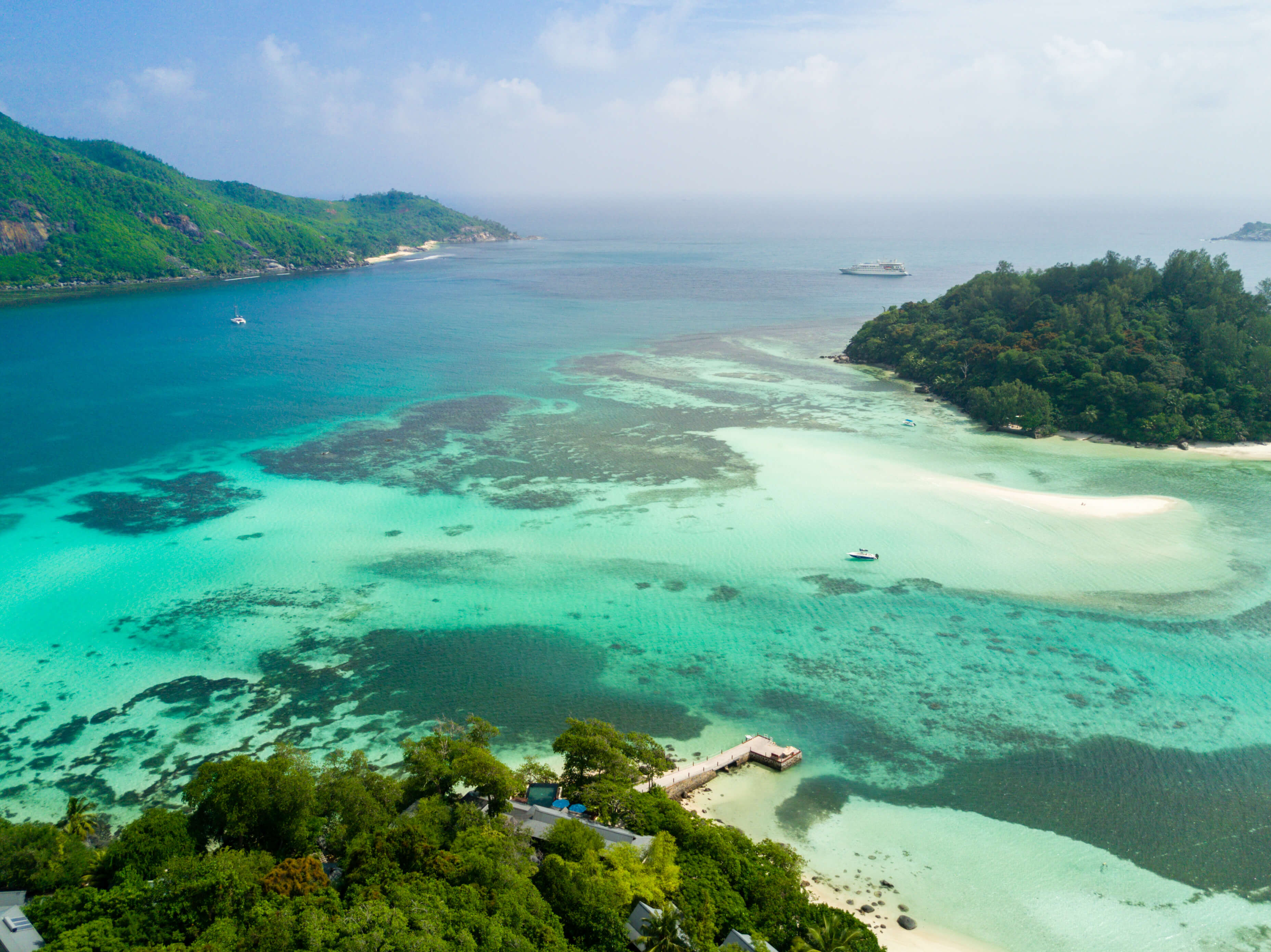Aeiral view of Saint Anne Island Seychelles