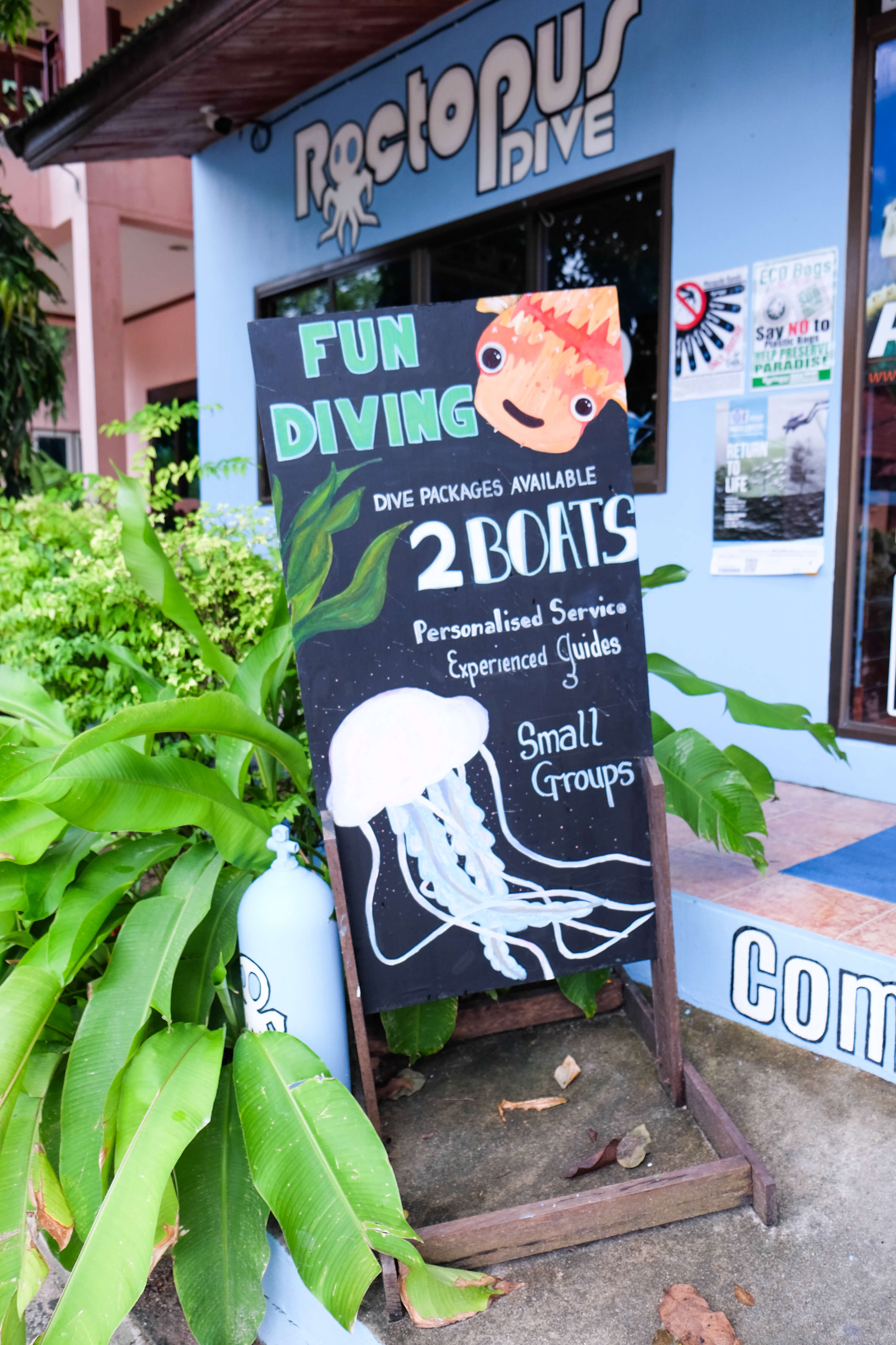 Rocotopus Dive Shop Entrance