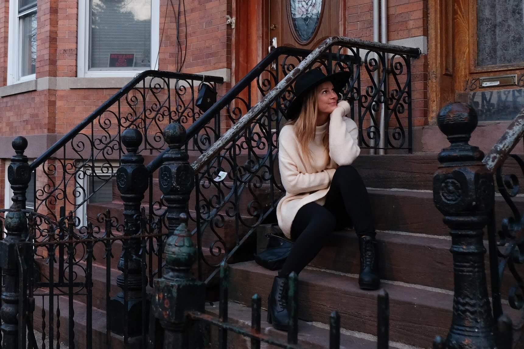 Sitting on Steps in Brooklyn