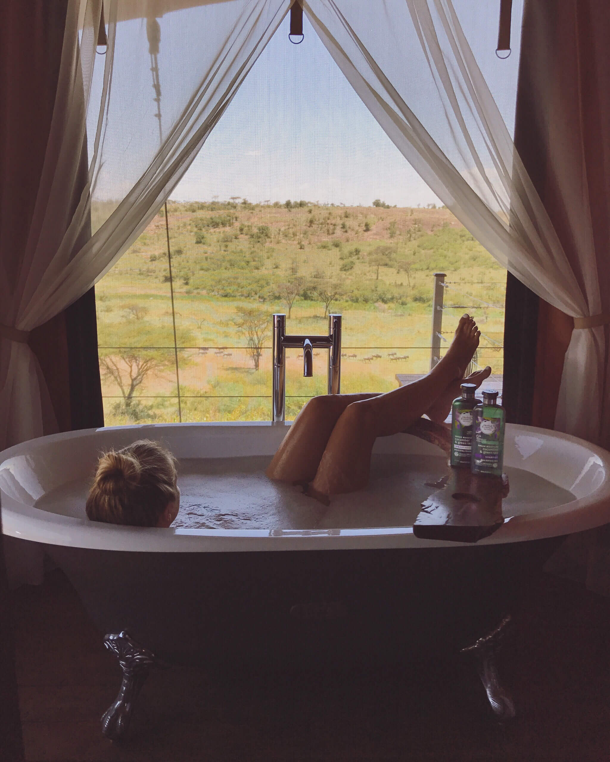 blonde in bathtub mahali kenya