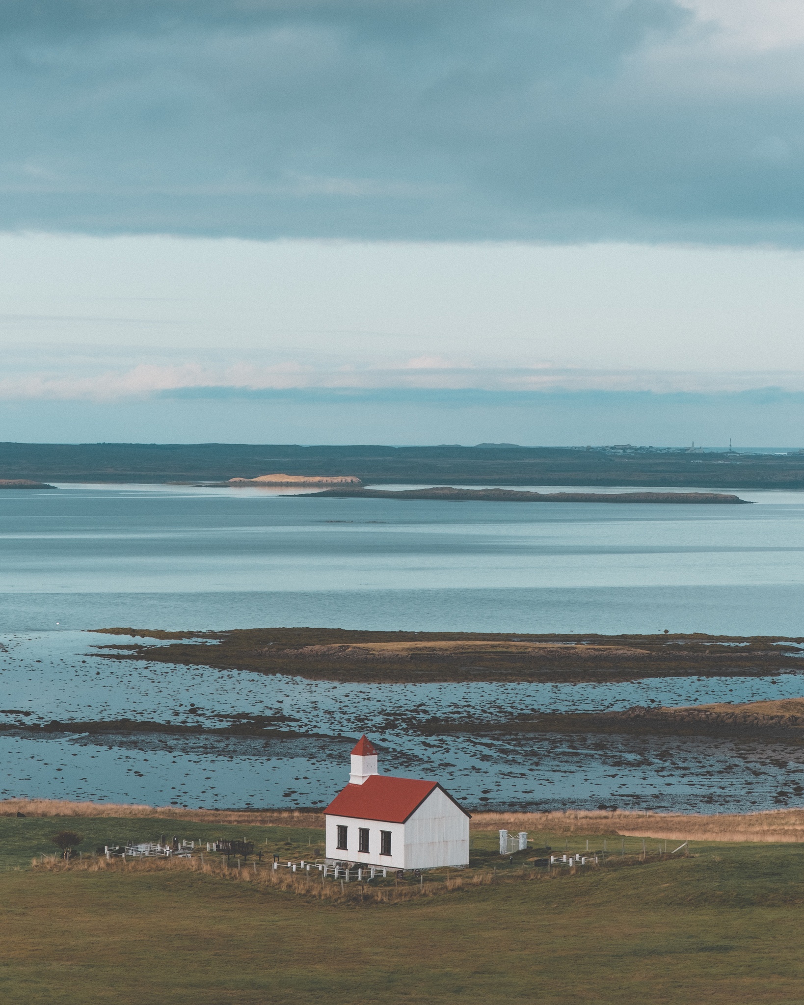 Church sitting on Iceland's coast