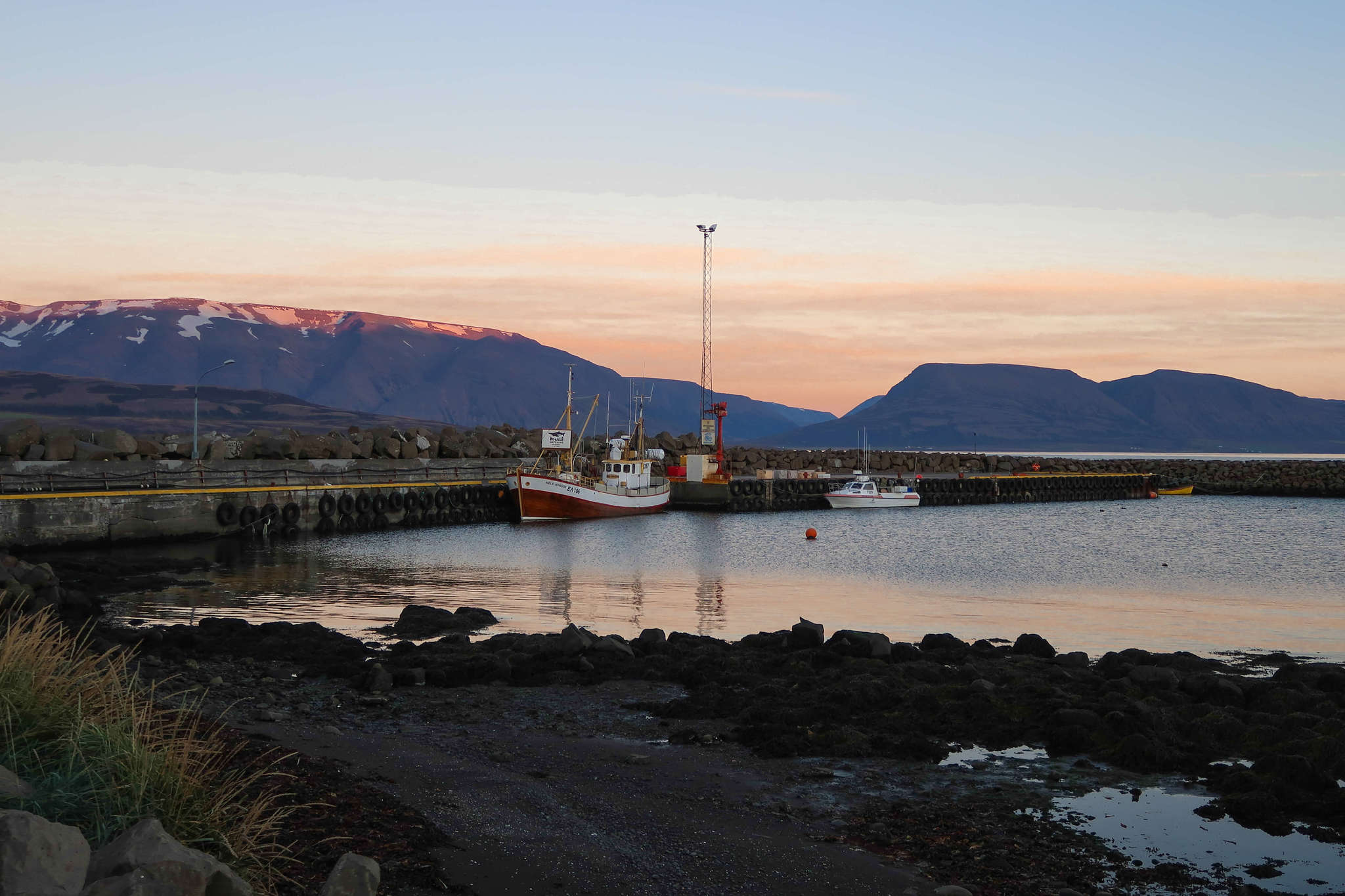 Sunset over Dalvík, Iceland