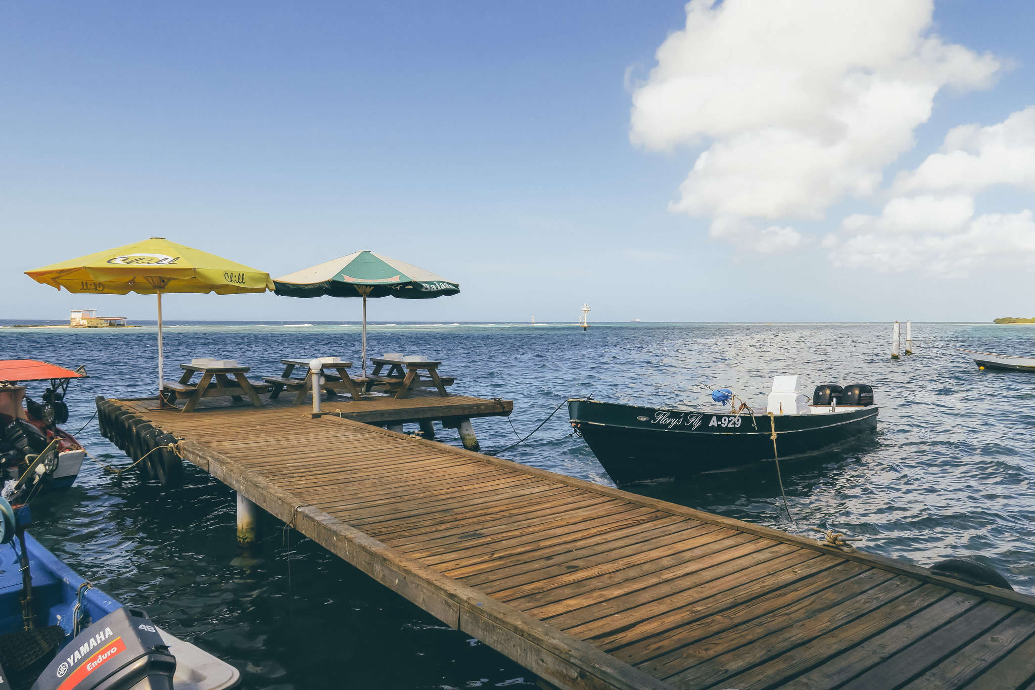 boat dock in aruba