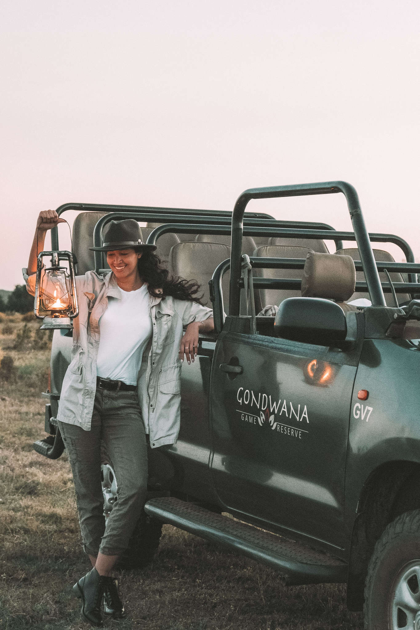 Girl on safari in South Africa