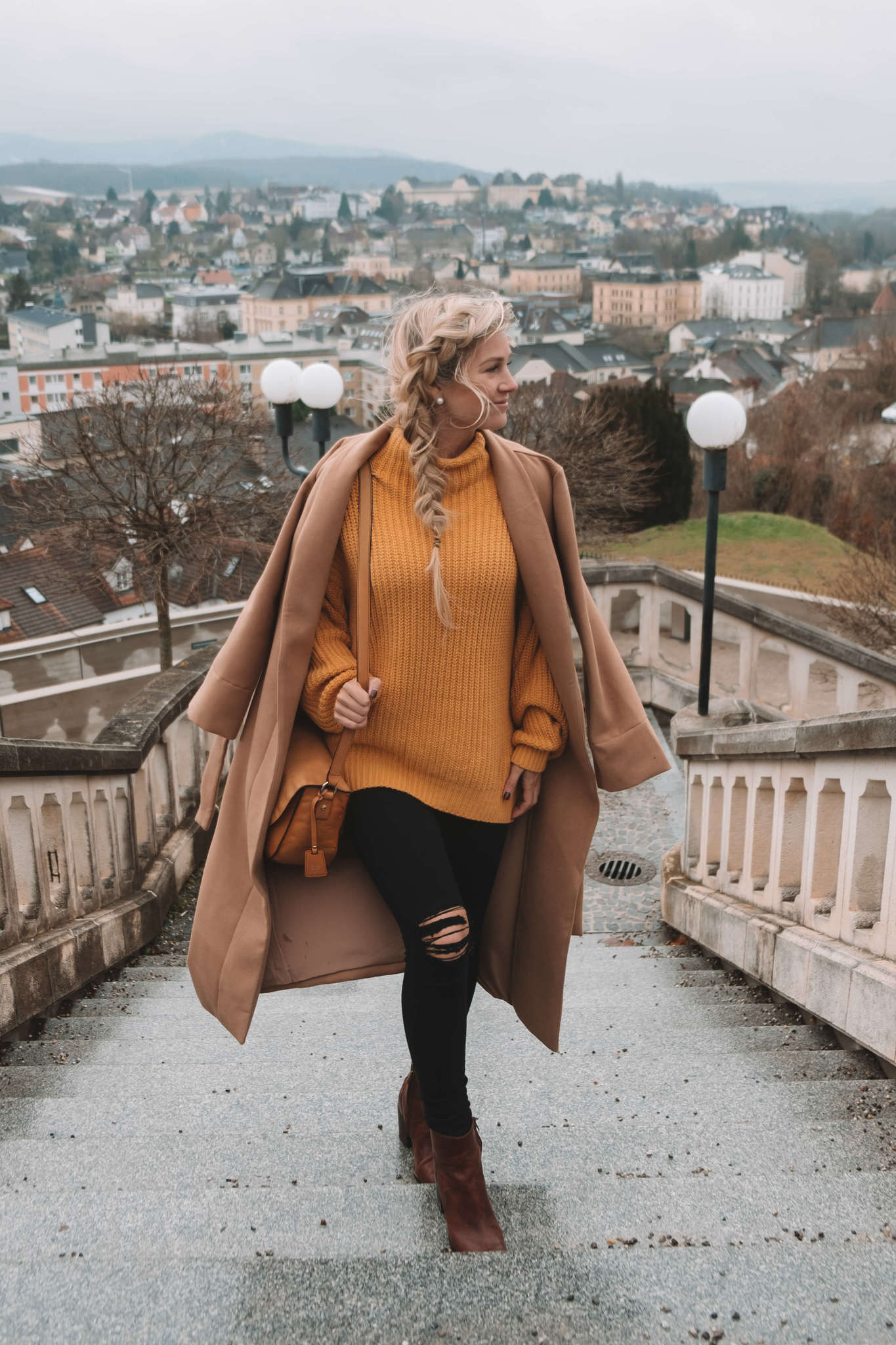 Mustard Sweater Outfit in Europe