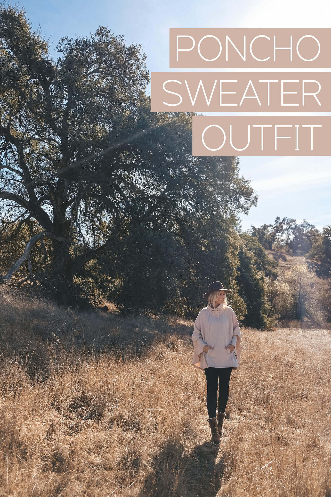 Poncho Sweater Outfit Lookbook