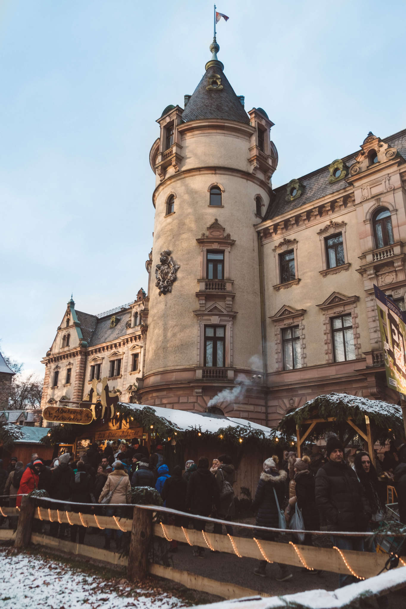 Christmas Market castle in Regensburg, Germany