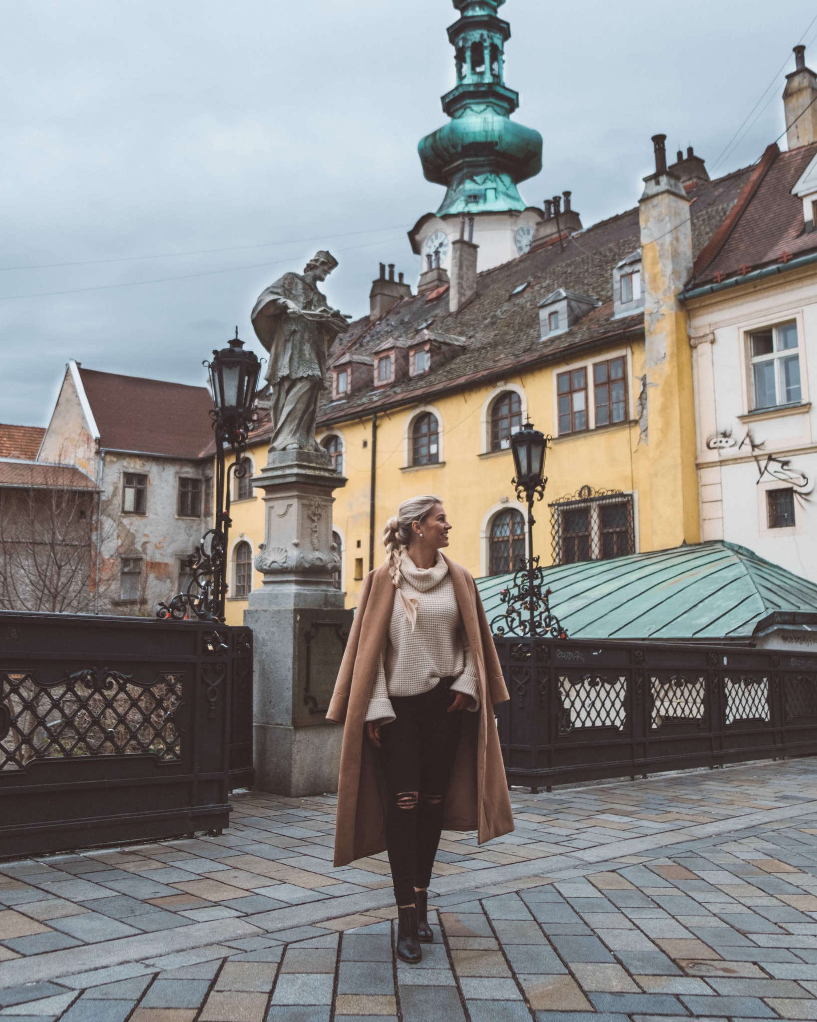 Winter Outfit with Cream Sweater