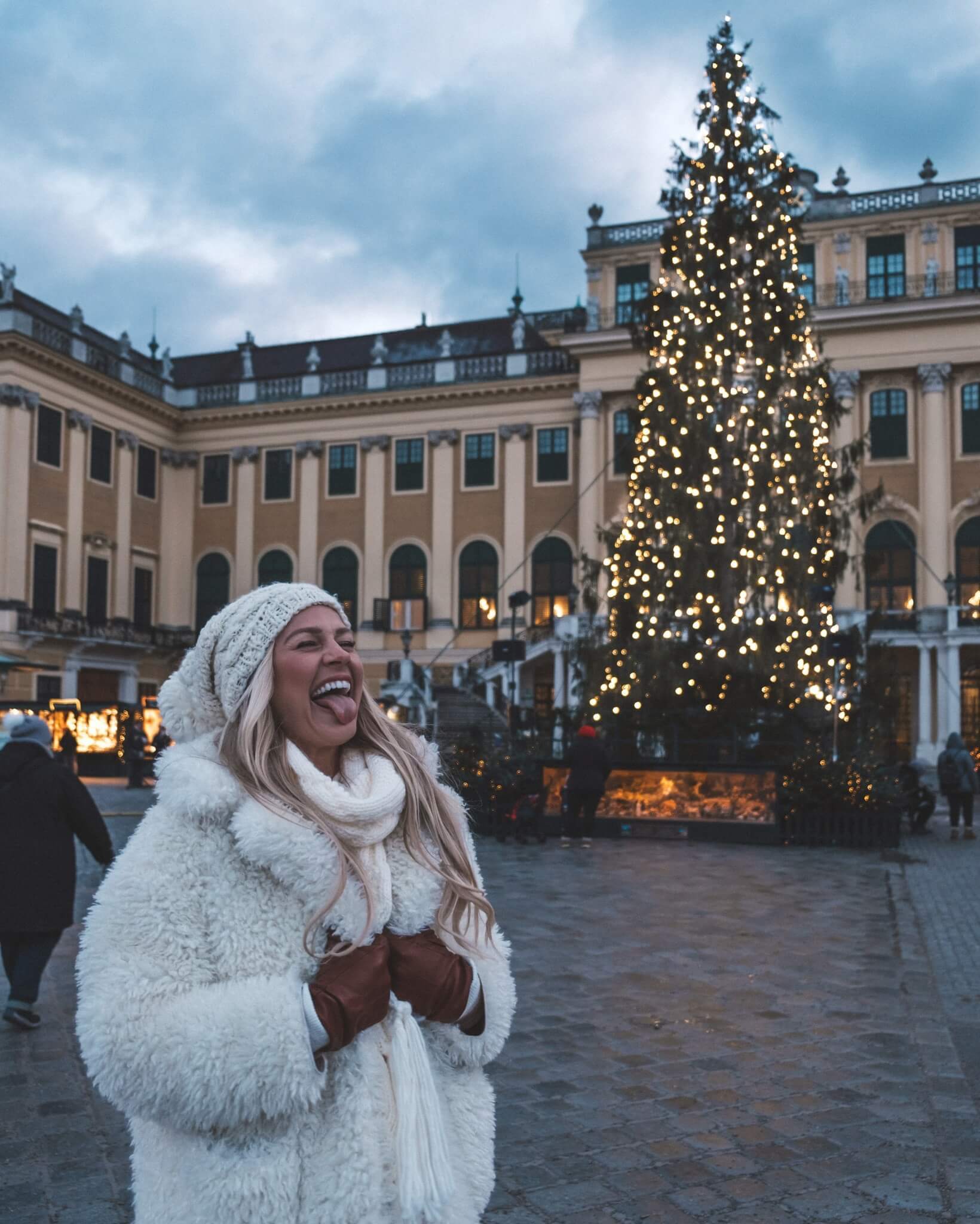 Blonde in snow in Vienna