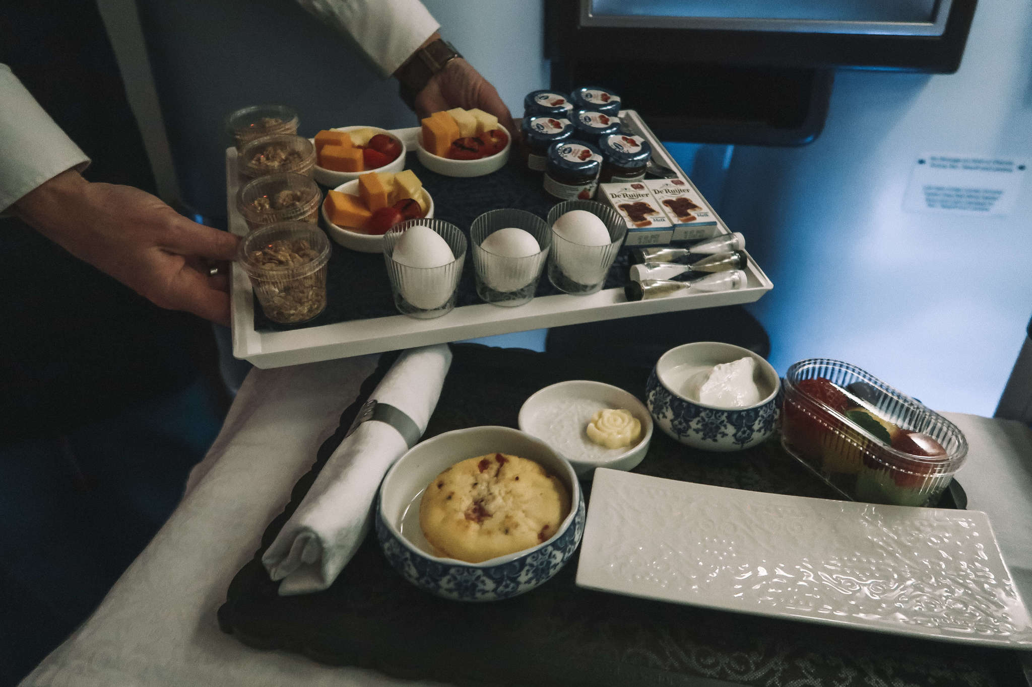 KLM Business Class Flight food