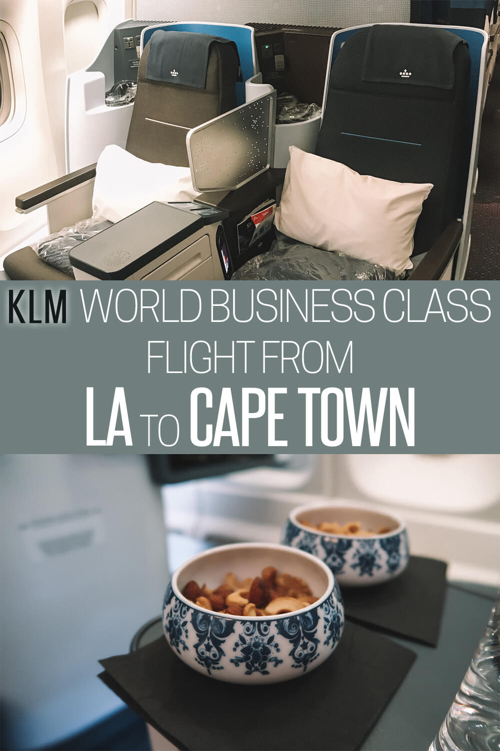 KLM World Business Class Flight from LA to Cape Town