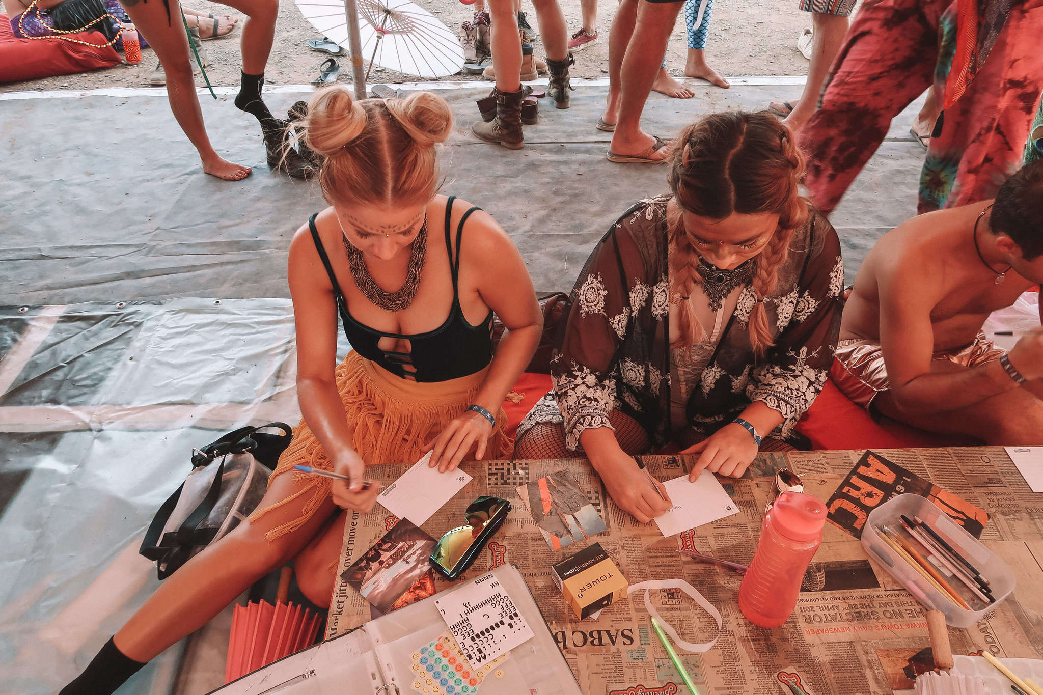 Letter writing at AfrikaBurn