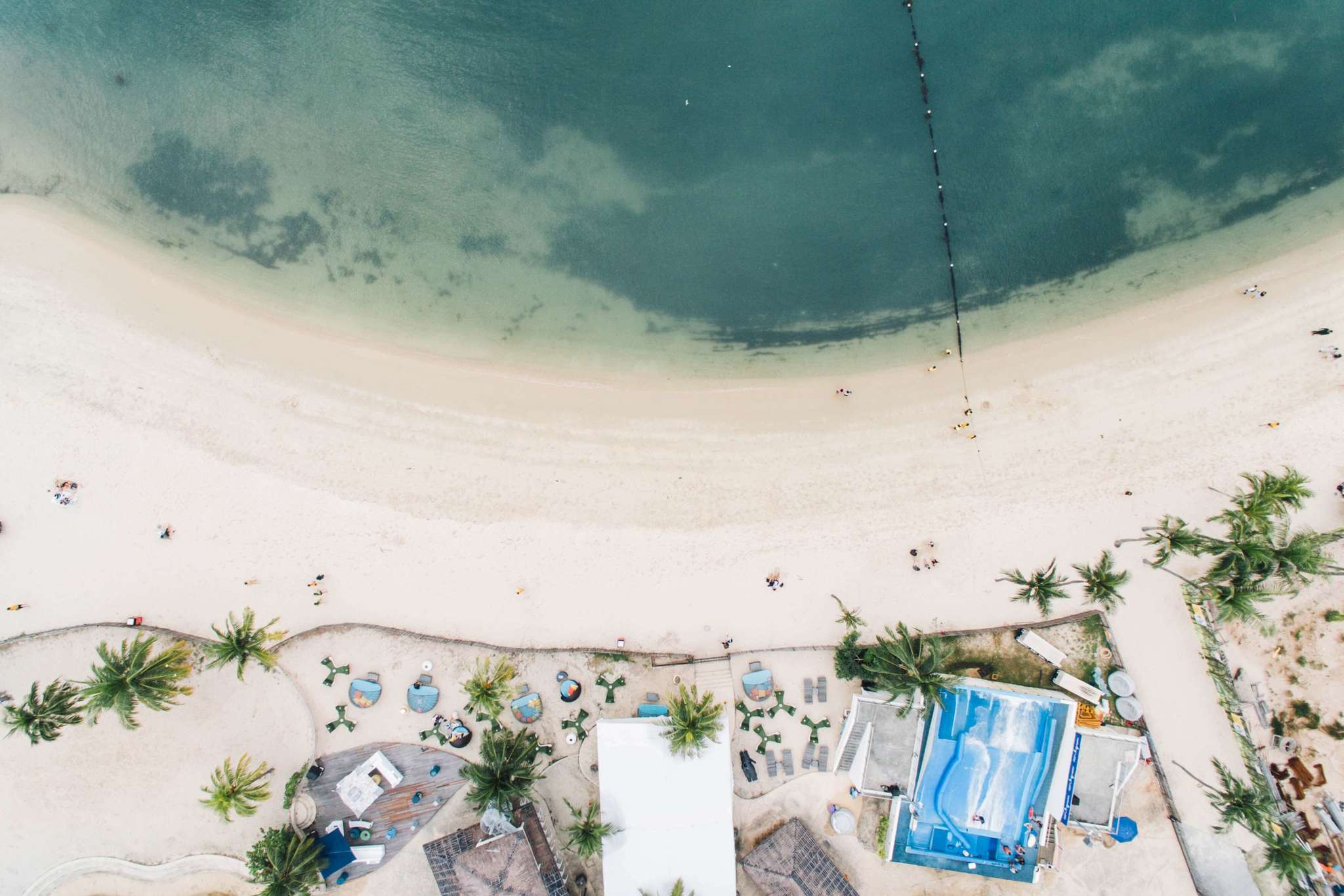 Drone shot over Sentosa Island