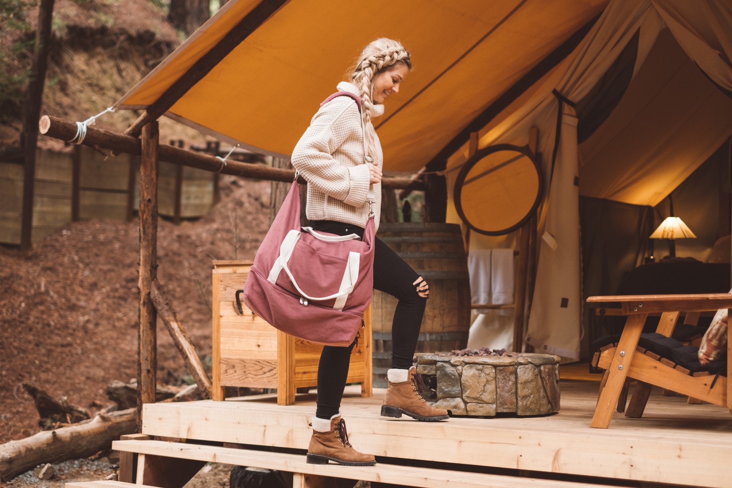 Glamping with the Perfect Weekender Bag 