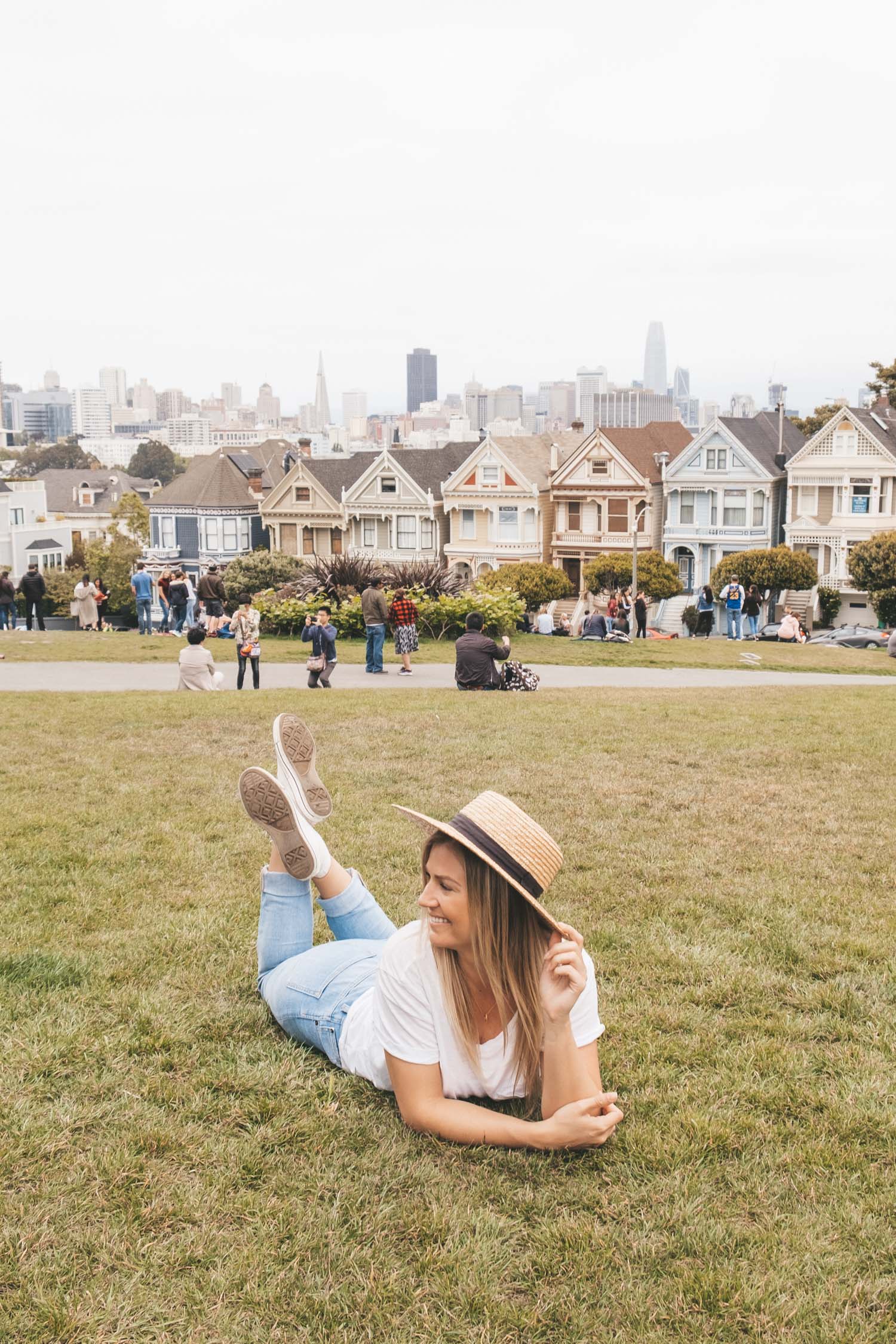 Blonde at Painted Ladies in San Francisco