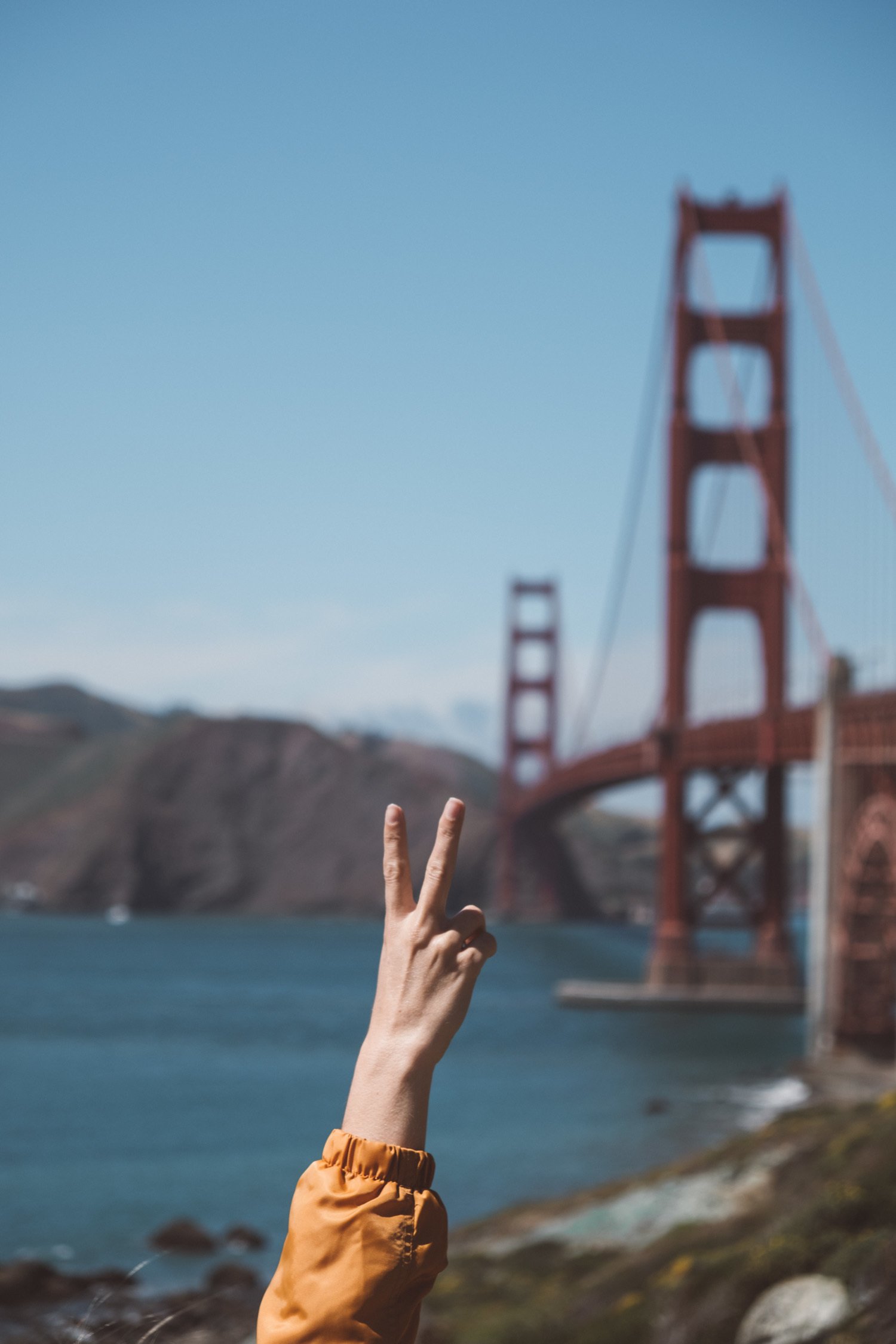 Peace Sign at Golden Gate Bridge
