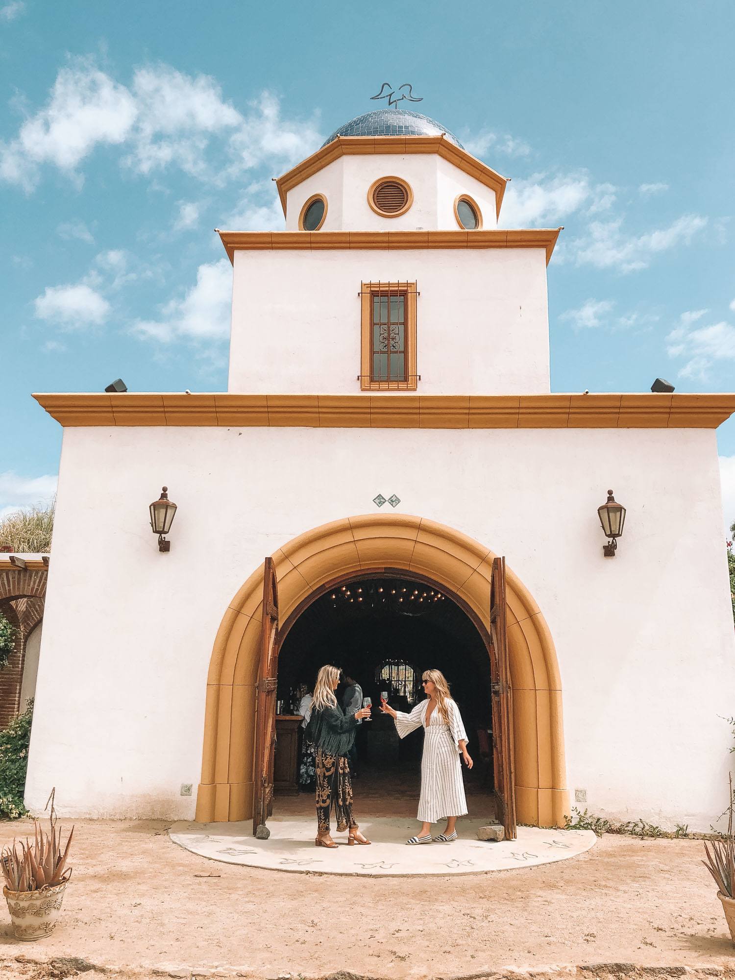 Friends wine tasting in Valle de Guadalupe