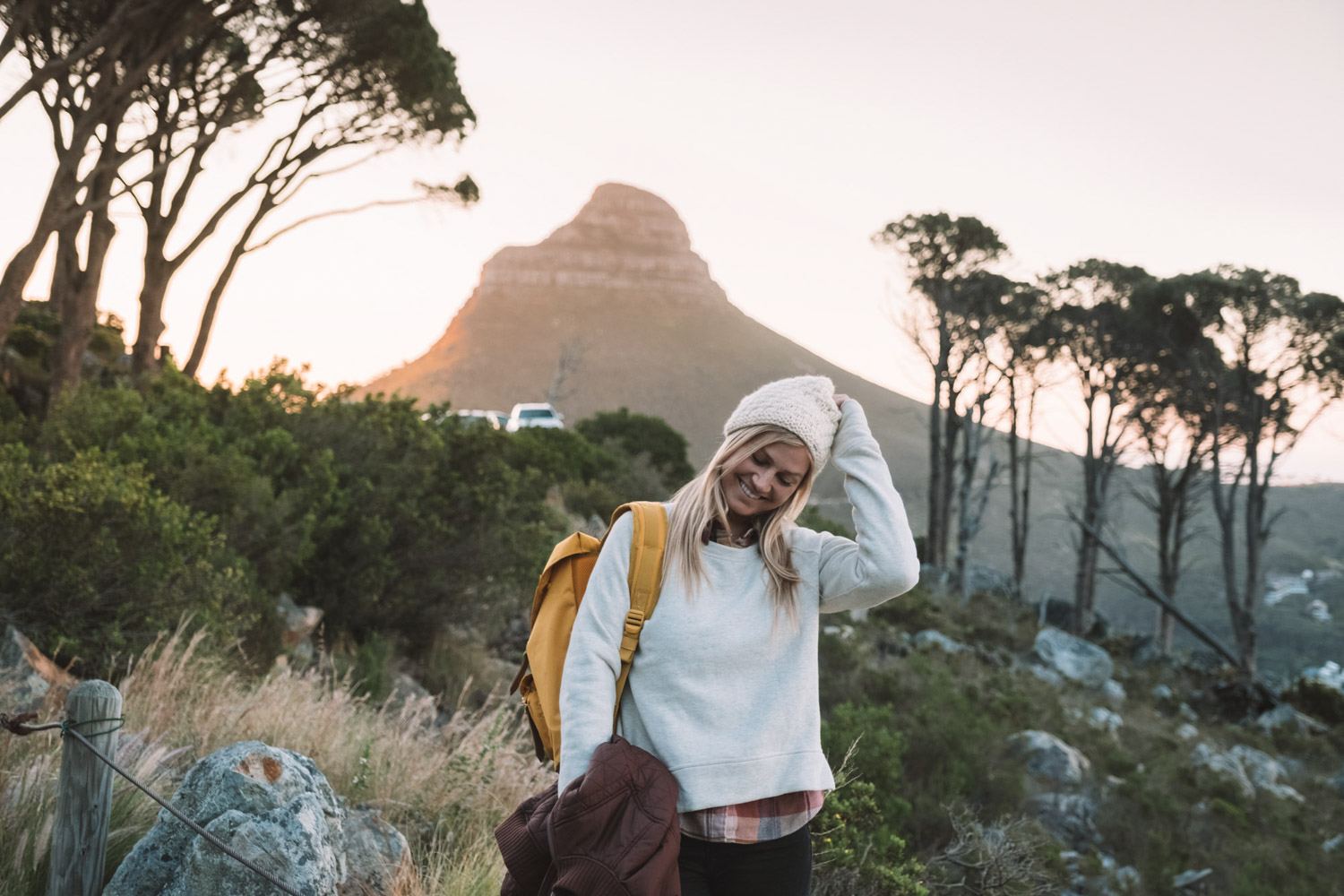 blonde girl hiking near Lion's Head