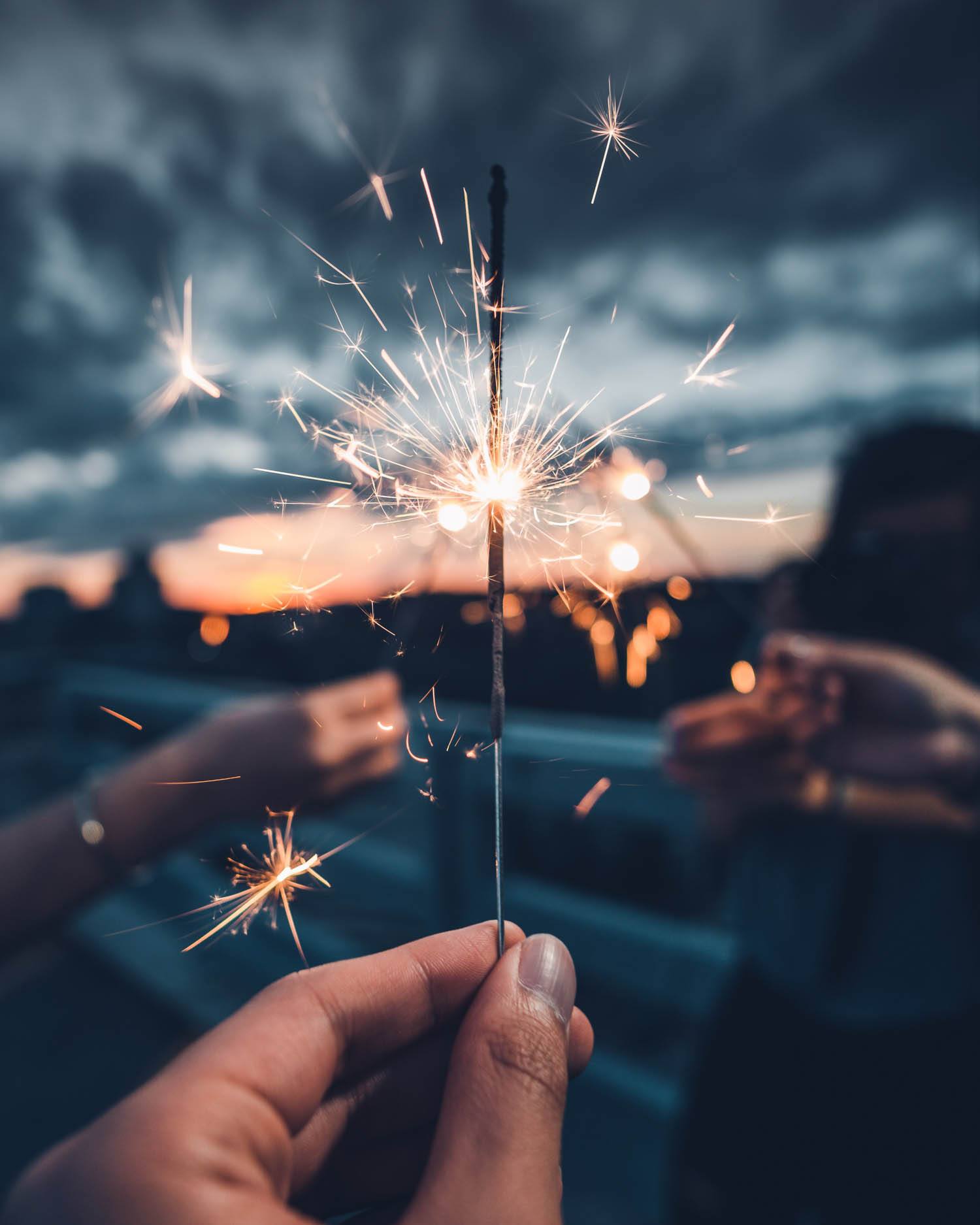 slow shutter speed photography sparklers