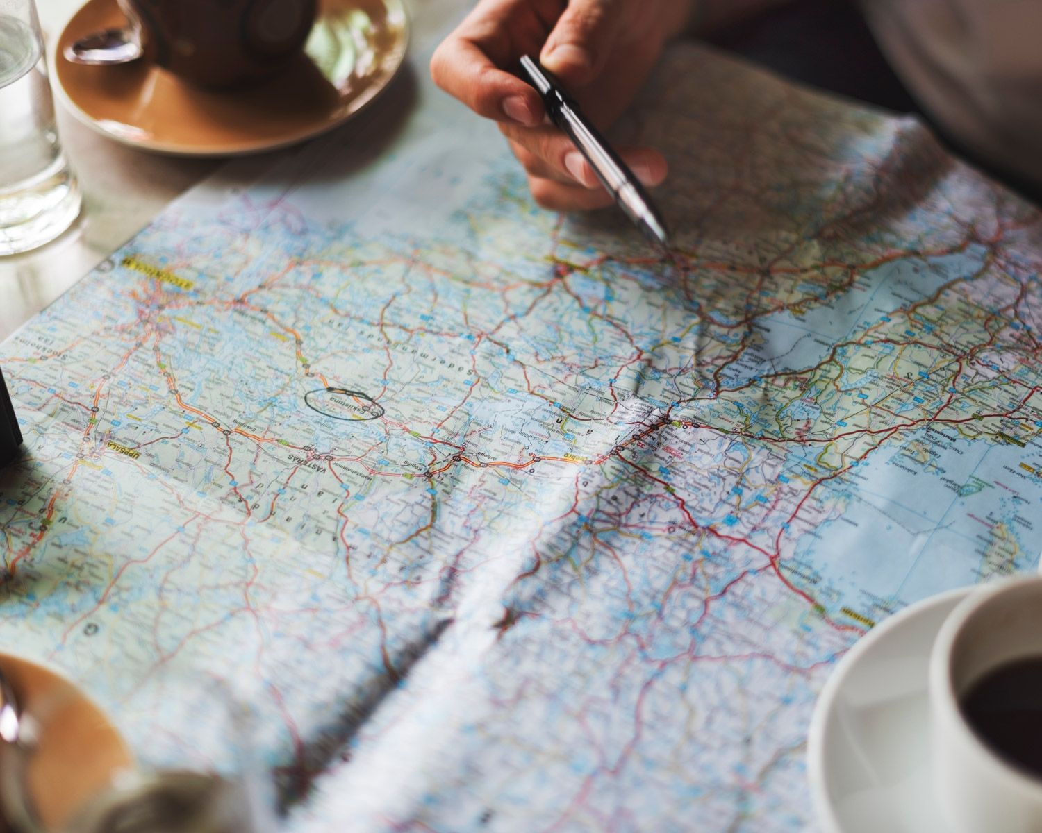 trip planning with a map