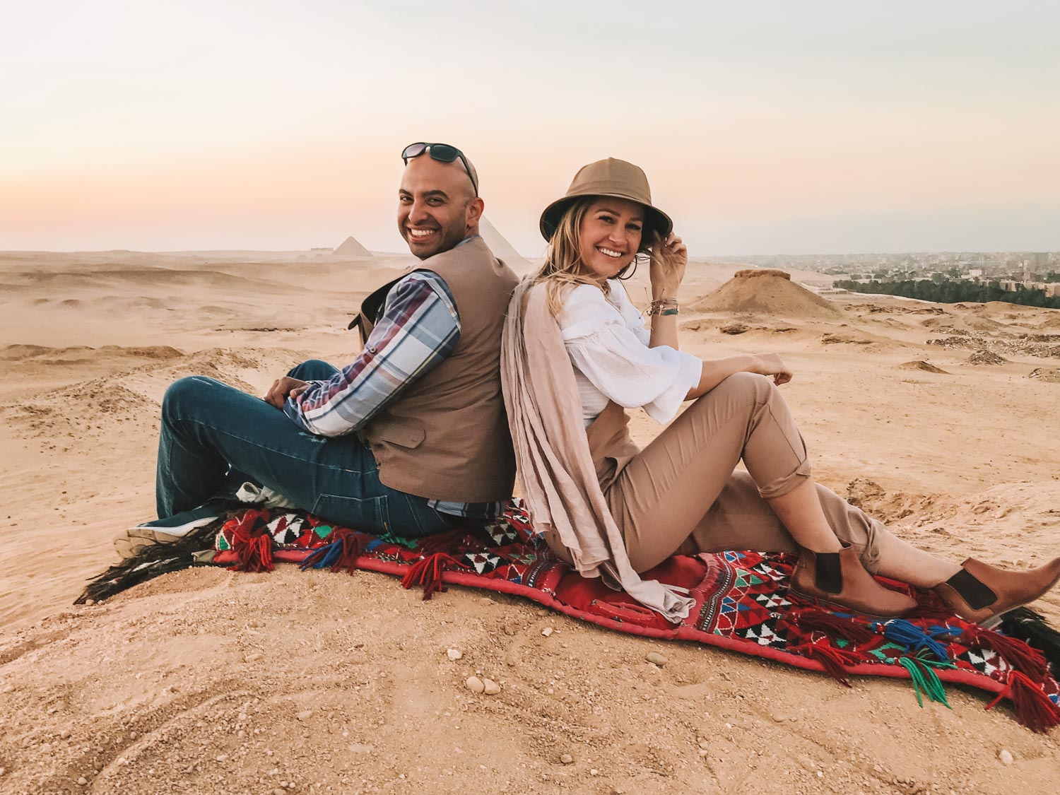 tour guide and blonde in egypt