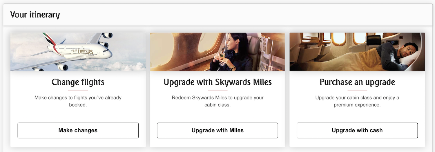 Upgrading Emirates Flight
