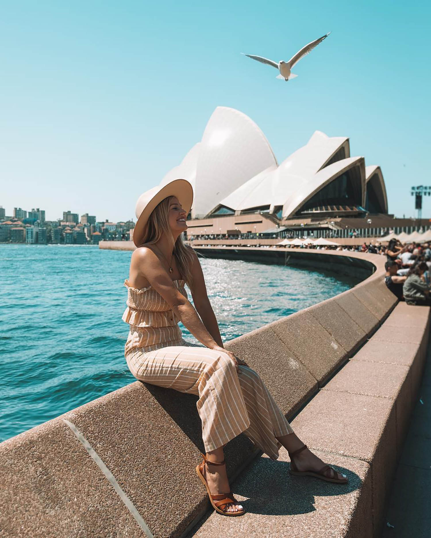 sydney opera house blonde girl