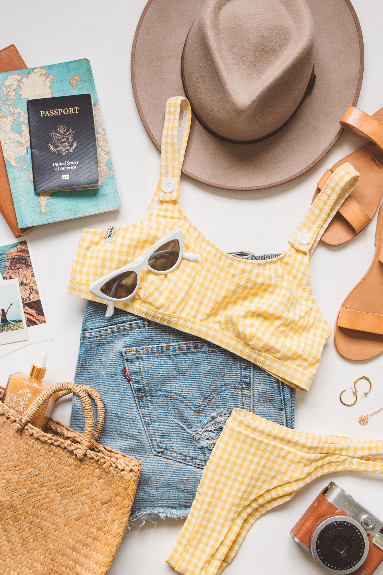 Travel Blogging Fashion Flat Lay