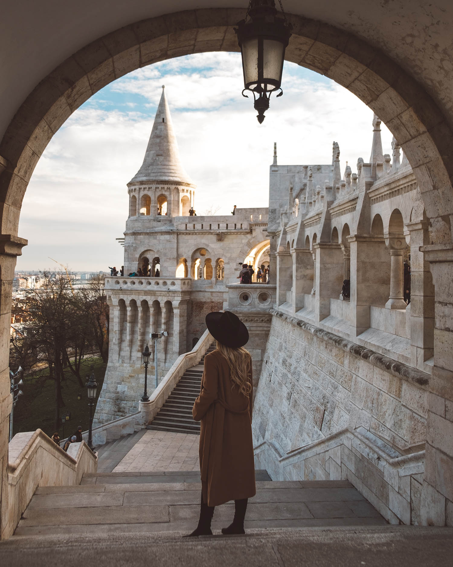 budapest castle travel girl