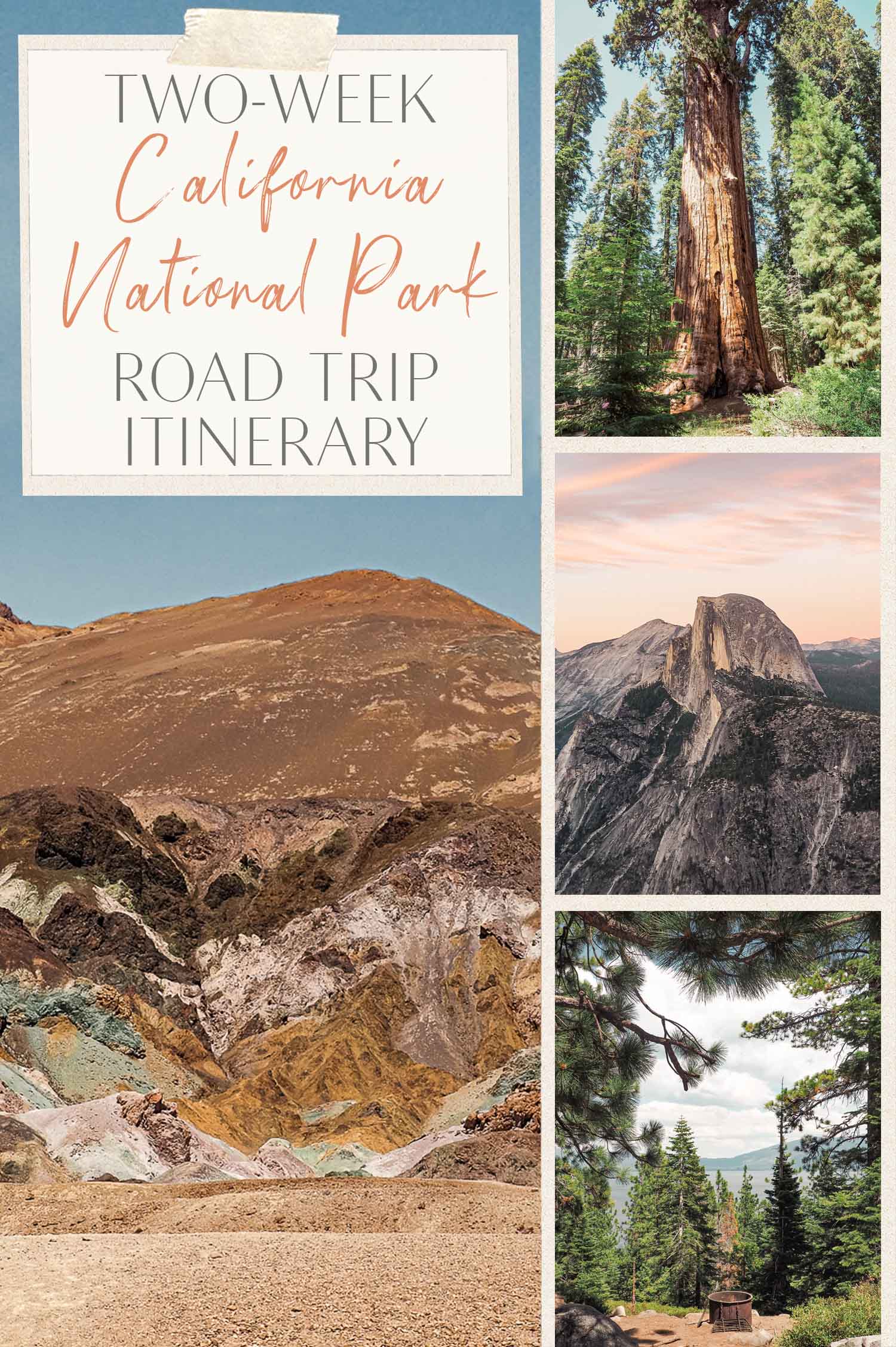 Viagem por estrada ao Parque Nacional da Califórnia