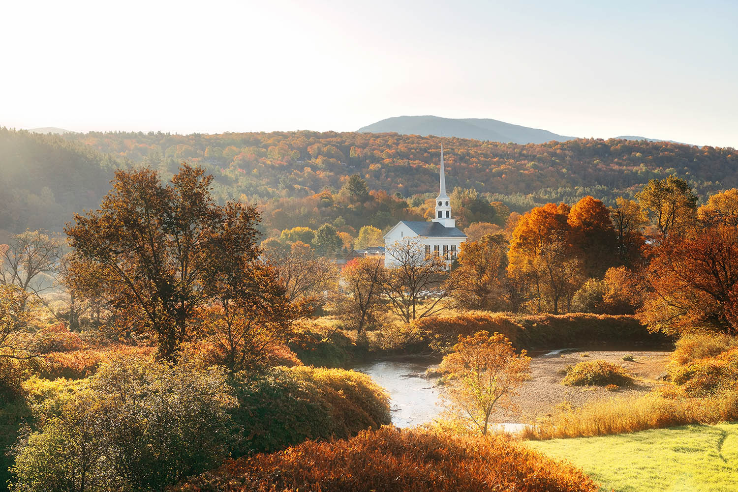 Stowe Vermont Church Autumn Leaves Autumn Migliori destinazioni USA